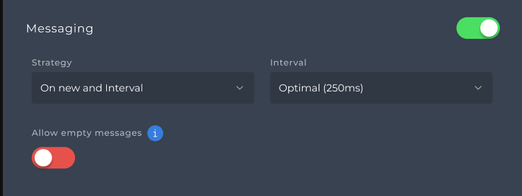 Messaging section of an edge stream