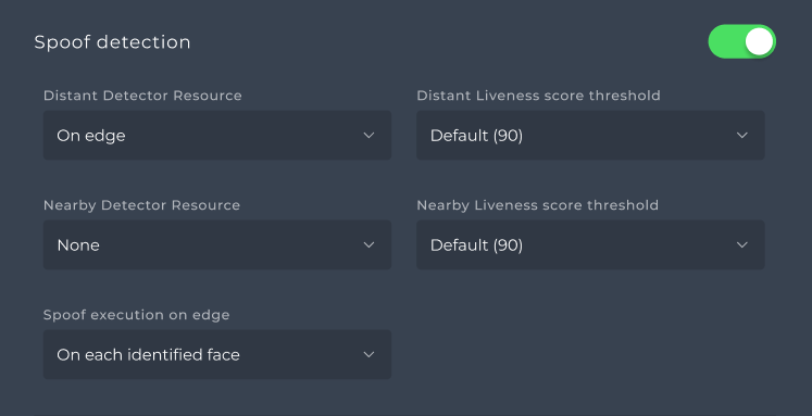 Spoof detection section of an edge stream